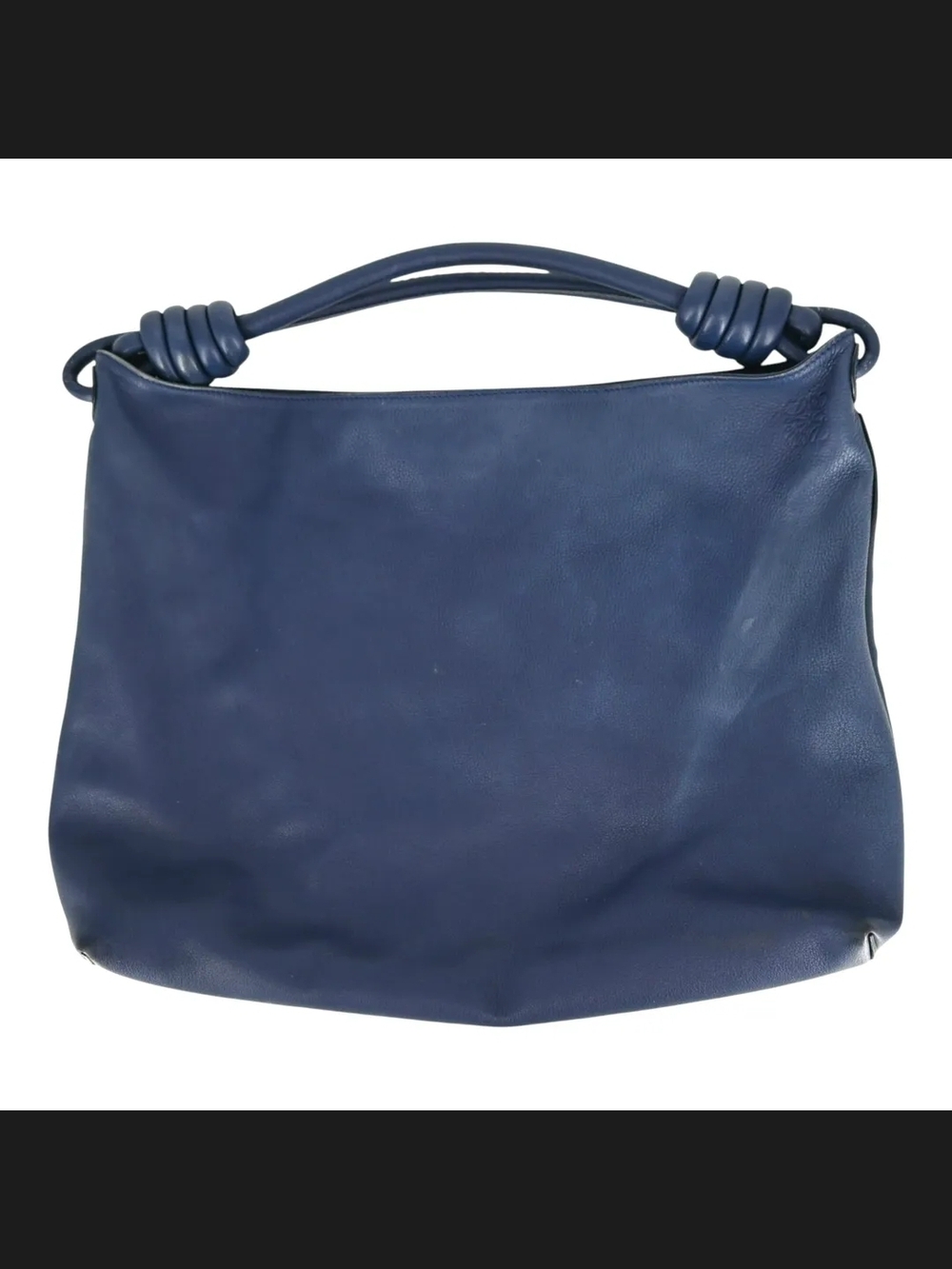 Loewe Navy Leather Knot-Handle Tote Bag